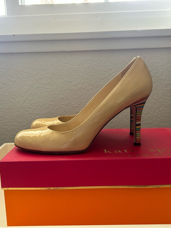kate spade Shoes - kate spade Karolina Patent Pumps RARE FIND with Multicolor Striped Heels